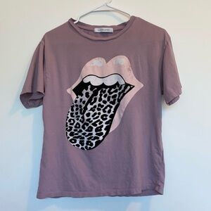 Daydreamer x Free People Rolling Stoners Velvet Leopard Print Tongue T